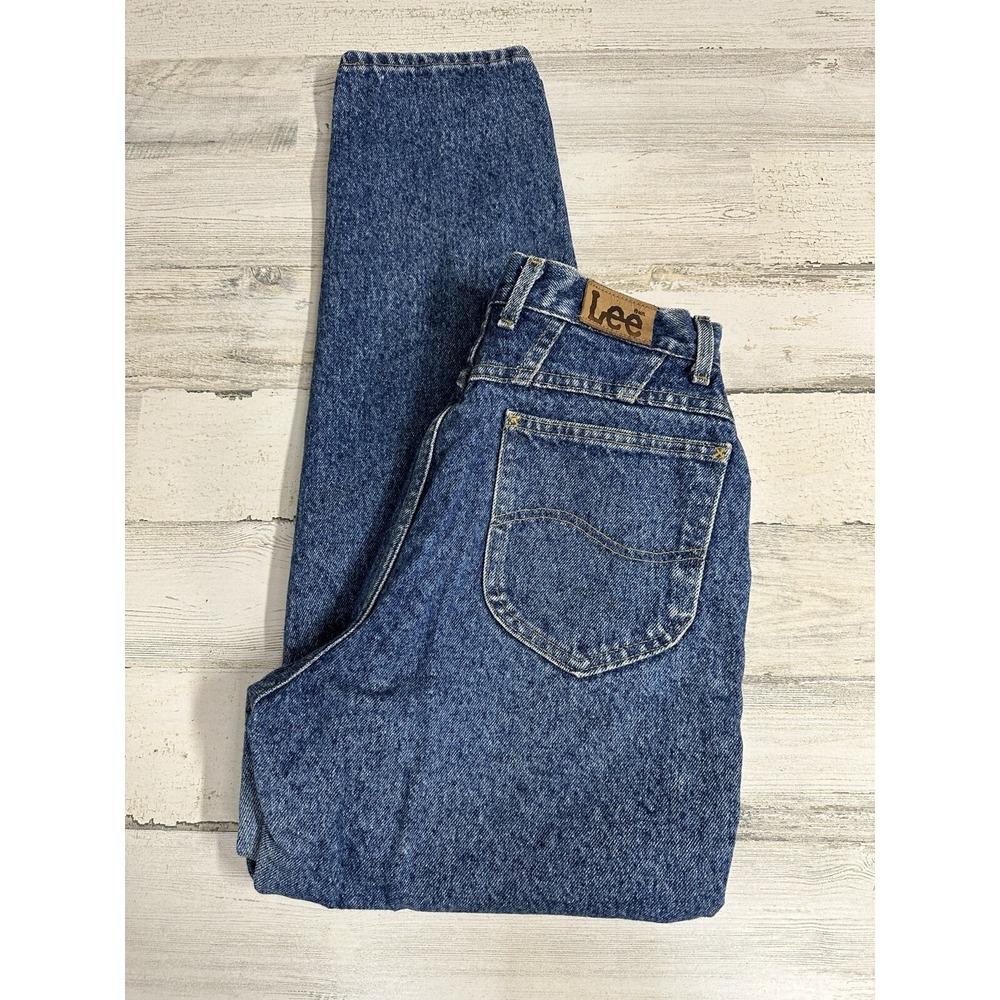 Vintage 90s Lee Jeans Women's Size 6 High Waist Mom Tapered Denim *See Meas - Picture 3 of 14